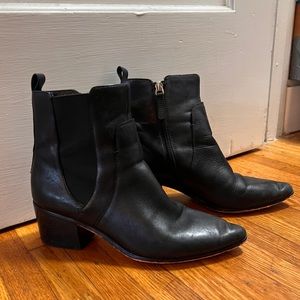 Black Leather Tahari booties